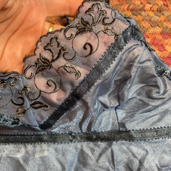 SOLD 90s VINTAGE VICTORIAS SECRET BLUE LINGERIE SLIP DRESS - Picture 3 of 6